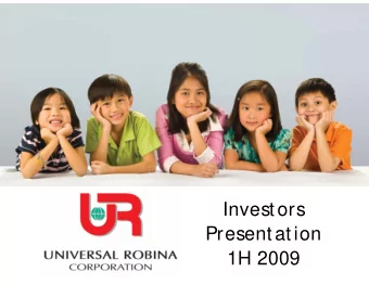 Investors  A p ril 16, 2009  Presentation  1H 2009  INCOME STATEMENT  %  vs  (Php million)  YTD Q2