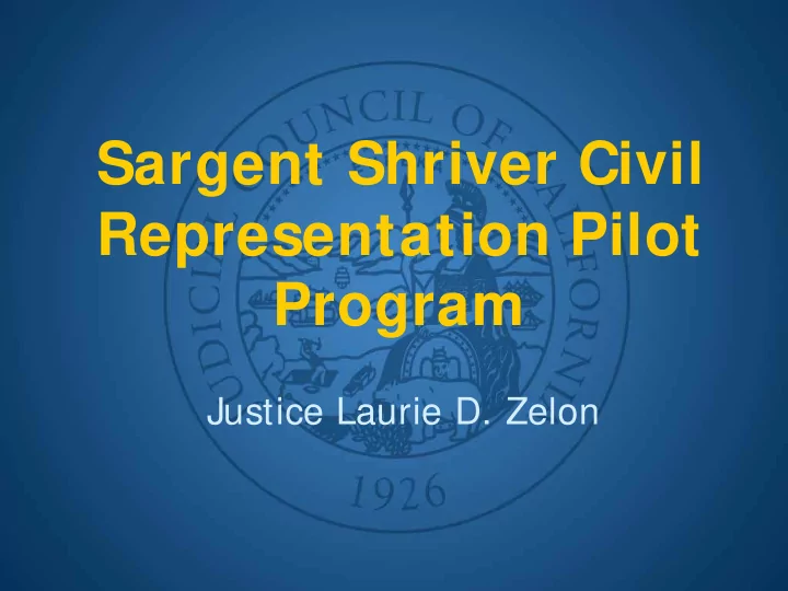 sargent shriver civil representation pilot program