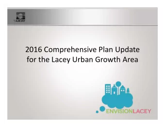2016 Comprehensive Plan Update for the Lacey Urban Growth Area Comprehensive Plan Update: