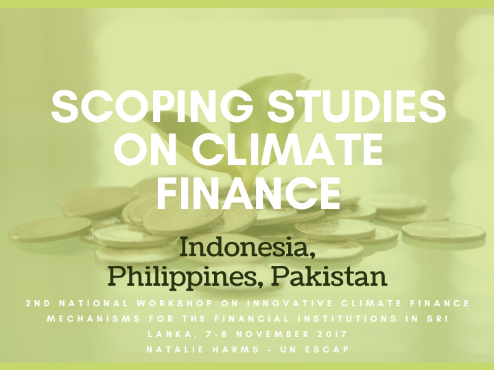 scoping studies on climate finance