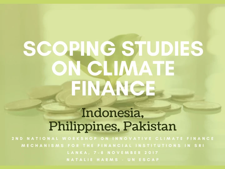 scoping studies on climate finance