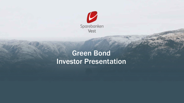 investor presentation our value proposition