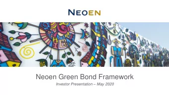 Neoen Green Bond Framework Investor Presentation  May 2020  Disclaimer  This presentation