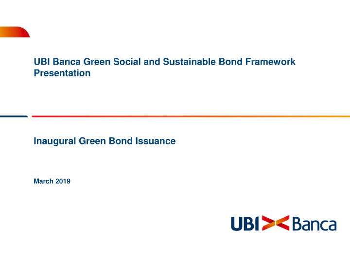 ubi banca green social and sustainable bond framework