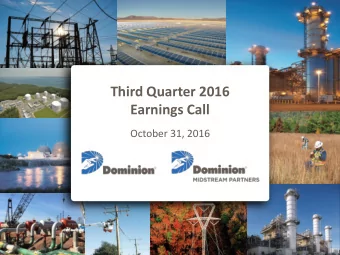 Third Quarter 2016  Earnings Call  October 31, 2016  Important Note to Investors  This presentation