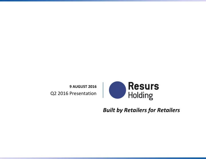 built by retailers for retailers today s presenters