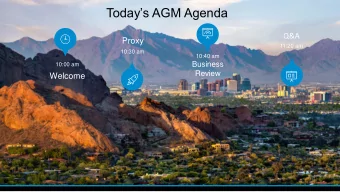 Todays AGM Agenda  Q&amp;A  Proxy  11:20 am  10:30 am  10:40 am  Business  10:00 am  Review