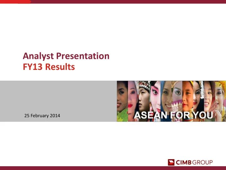 analyst presentation fy13 results