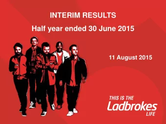 INTERIM RESULTS  Half year ended 30 June 2015  11 August 2015  Disclaimer  Certain statements