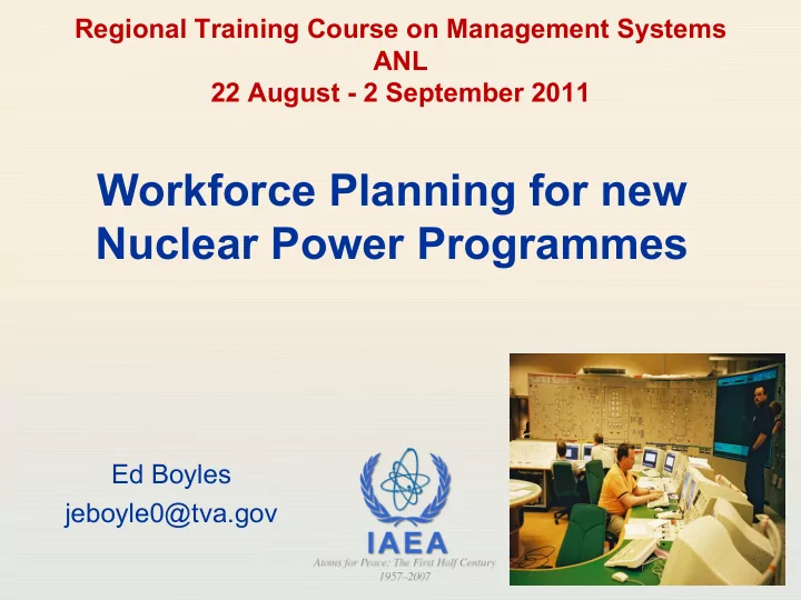 workforce planning for new nuclear power programmes