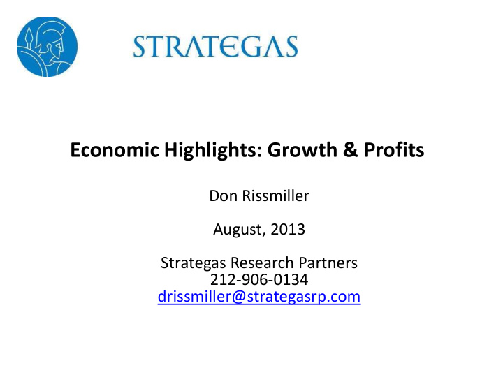 economic highlights growth profits