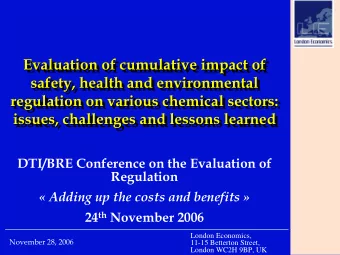 Evaluation of cumulative impact of  Evaluation of cumulative impact of  Evaluation of cumulative