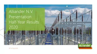 Presentation  Half-Year Results  2020 30 th of July 2020  Credit profile Alliander  Largest