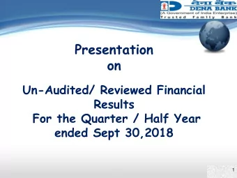 on  Un-Audited/ Reviewed Financial  Results  For the Quarter / Half Year  ended Sept 30,2018  1