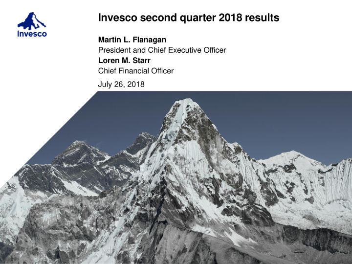 invesco second quarter 2018 results