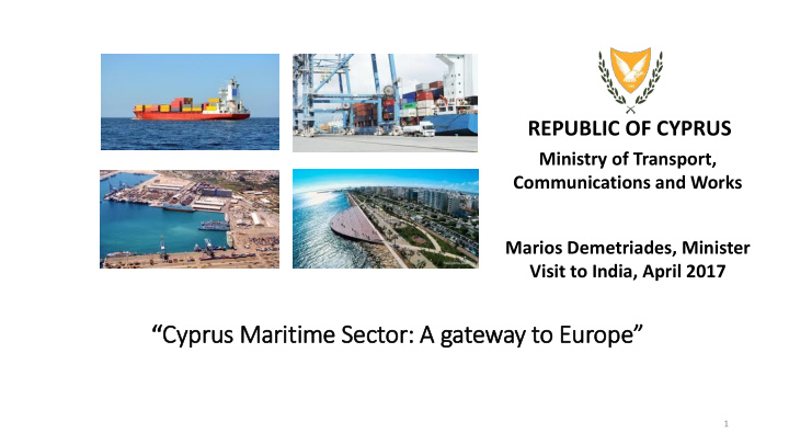 cyprus maritime sector a gateway to europe