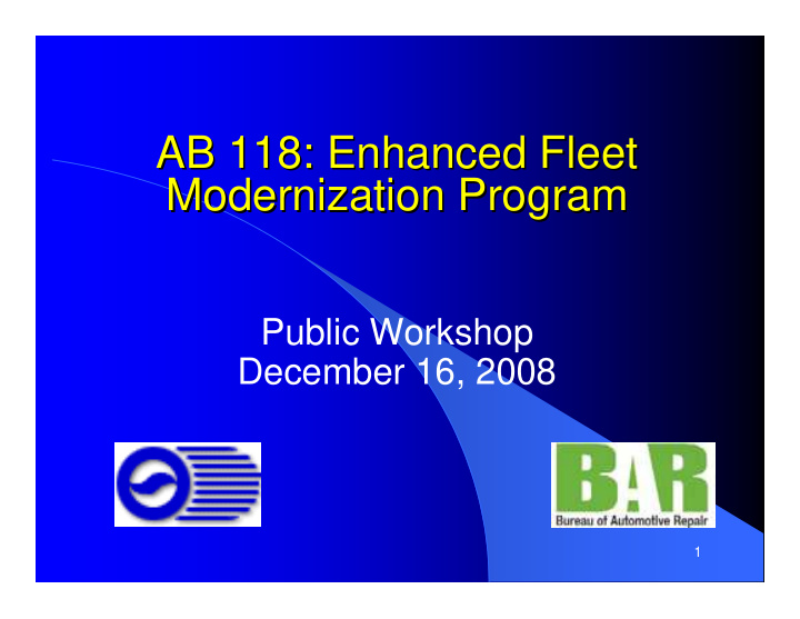 ab 118 enhanced fleet ab 118 enhanced fleet modernization