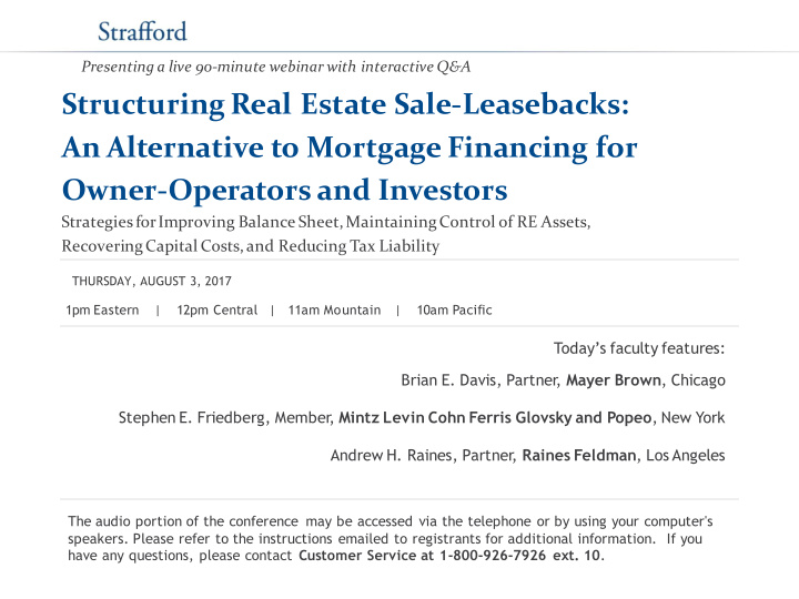 structuring real estate sale leasebacks an alternative to