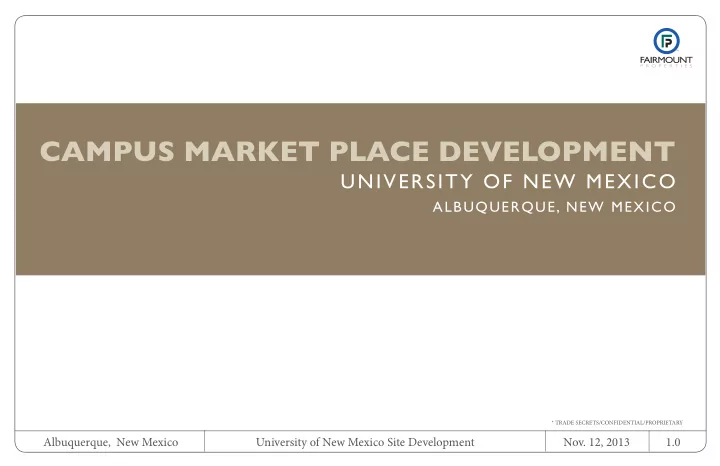 campus market place development