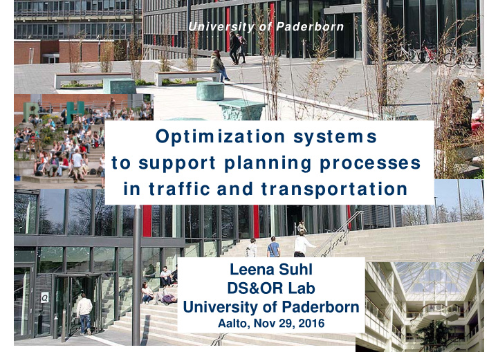optim ization system s to support planning processes in