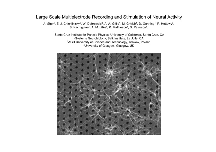 large scale multielectrode recording and stimulation of