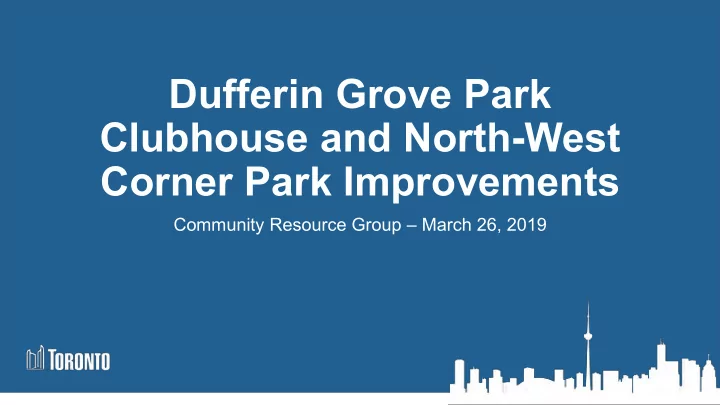 dufferin grove park