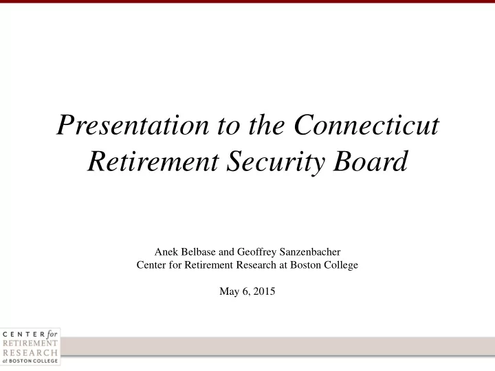 presentation to the connecticut