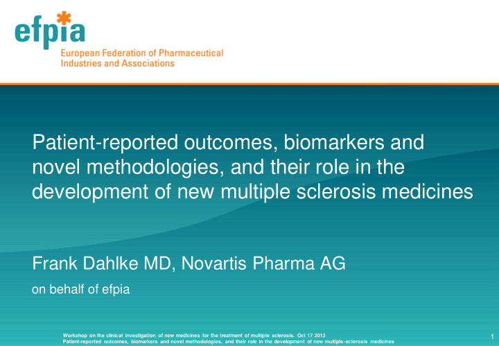 patient reported outcomes biomarkers and novel