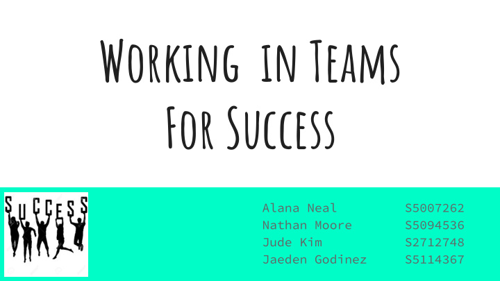 working in teams for success