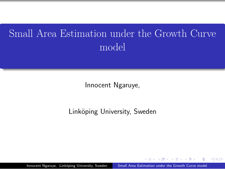 small area estimation under the growth curve model