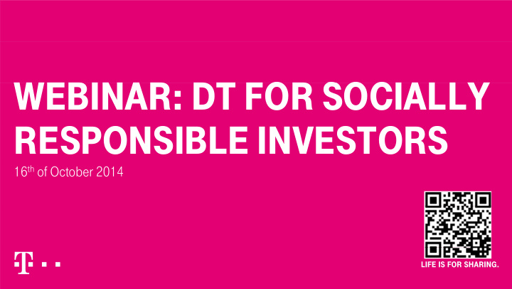 webinar dt for socially n o soc responsible investors