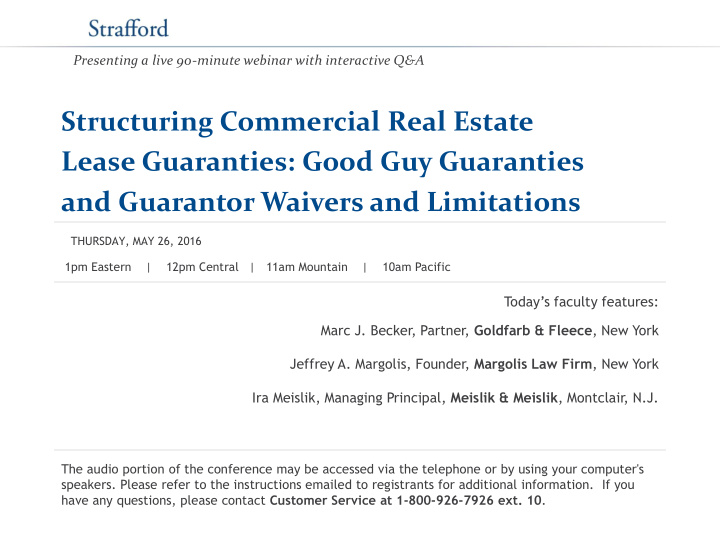 structuring commercial real estate lease guaranties good