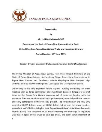 BANK OF PAPUA NEW GUINEA