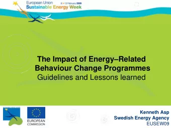 The Impact of EnergyRelated  Behaviour Change Programmes  Guidelines and Lessons learned