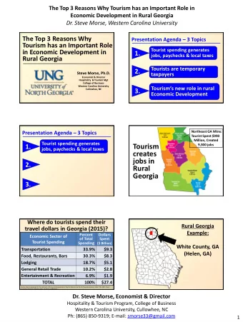 Rural  Georgia  3.  Where do tourists spend their  Rural Georgia  travel dollars in Georgia (2015)?