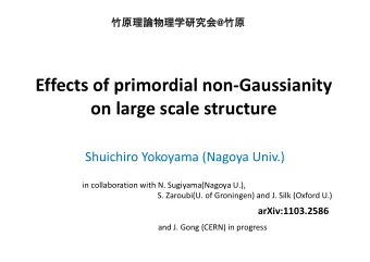 Effects of primordial non  Gaussianity on large scale structure  Shuichiro Yokoyama (Nagoya