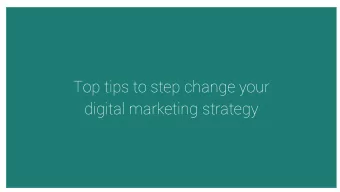 Top tips to step change your  digital marketing strategy  A bit about me... Name : Lilia Dikova