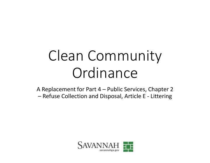 clean community ordinance