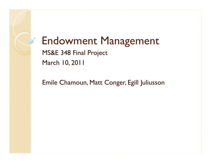 endowment management