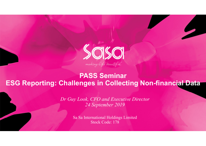 pass seminar esg reporting challenges in collecting non