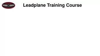 Leadplane Training Course  Leadplane Training Course  Course Objectives  Describe procedures for