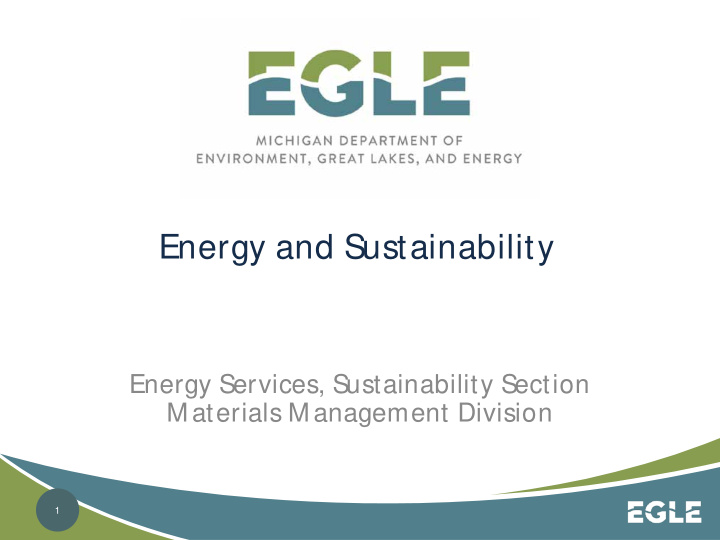 energy and sustainability