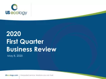 Business Review  May 8, 2020  Todays Hosts  Jeff Feeler  Chairman &amp; Chief Executive
