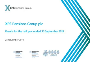 XPS Pensions Group plc  Results for the half year ended 30 September 2019  28 November 2019