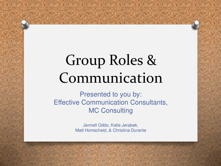 group roles communication