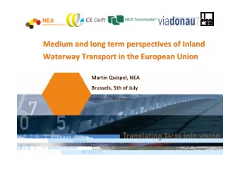 Medium and long term perspectives  perspectives of  of Inland  Inland  Medium and long term