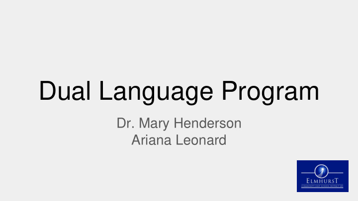dual language program