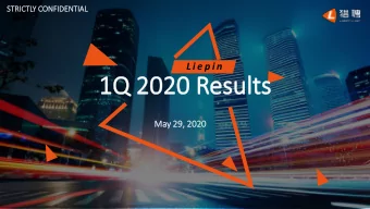 L i e p i n  May 29,  , 2020  Disclaimer  This presentation contains forward-looking statements