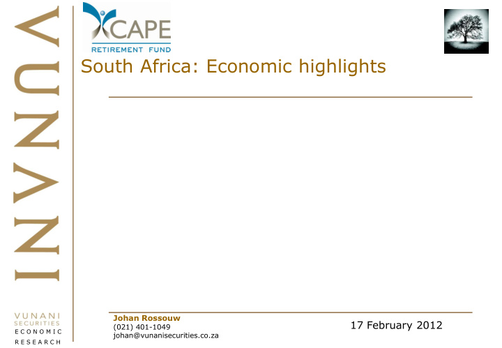 south africa economic highlights