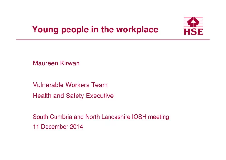 young people in the workplace